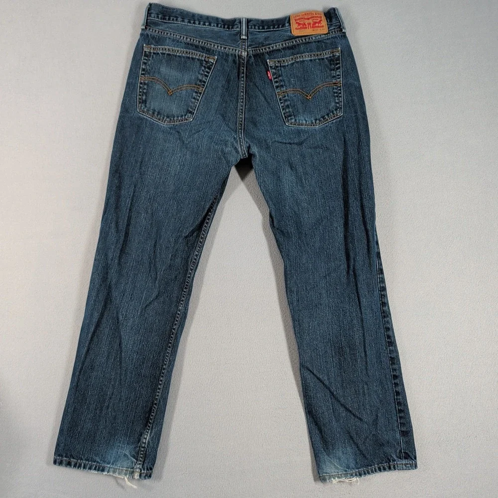 Levi's 514 Jeans Men 36x30 Blue Straight Leg Denim Pants Casual Classic